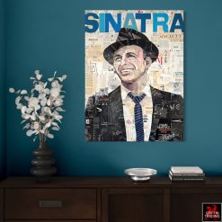 Frank Sinatra by Jim Hudek, an original portrait collage.