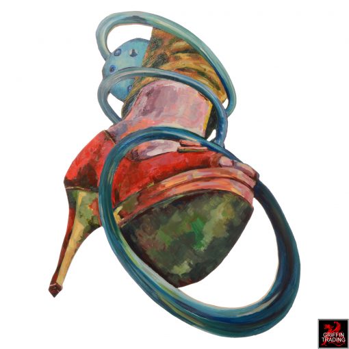 Red High Heel Shoe painting by artist Lori Maclean