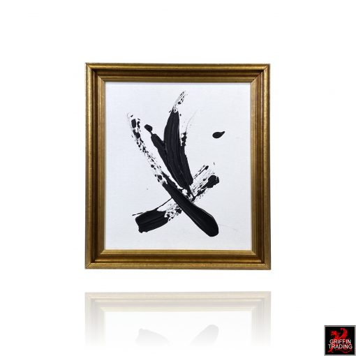 Stillness In Motion Black and White Abstract Painting by Stephen Hansrote