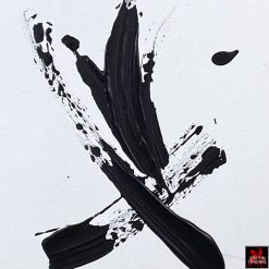 Stillness In Motion Black and White Abstract Painting by Stephen Hansrote