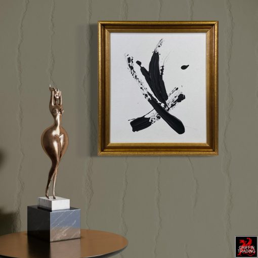 Stillness In Motion Black and White Abstract Painting by Stephen Hansrote
