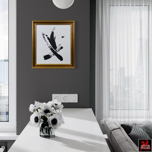 Stillness In Motion Black and White Abstract Painting by Stephen Hansrote