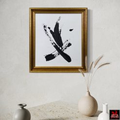 Stillness In Motion Black and White Abstract Painting by Stephen Hansrote