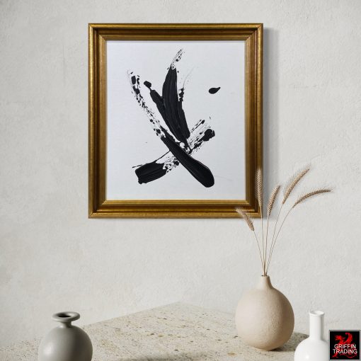 Stillness In Motion Black and White Abstract Painting by Stephen Hansrote