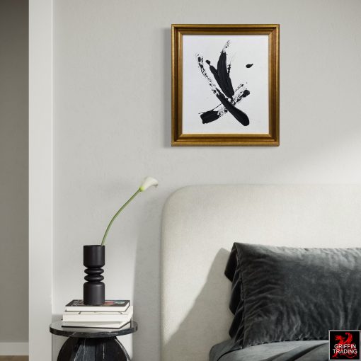 Stillness In Motion Black and White Abstract Painting by Stephen Hansrote