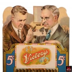 Antique Victory Cigar Store Display Counter Sign