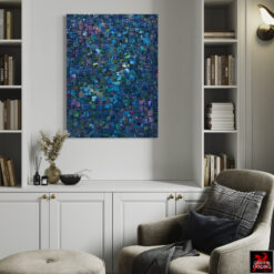 Waters Above, signed original mixed media painting by Alyshia Hennelly.